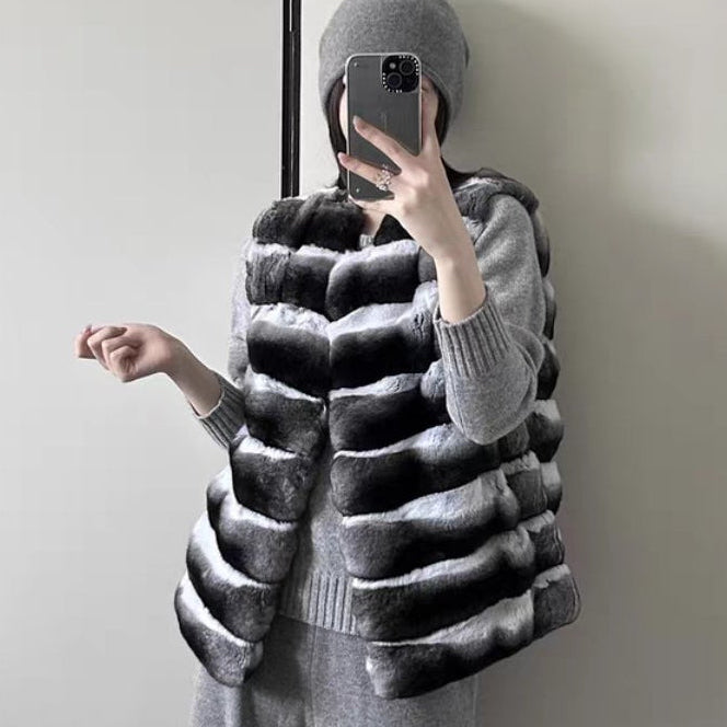 "Aurora" Chinchilla-Fellweste