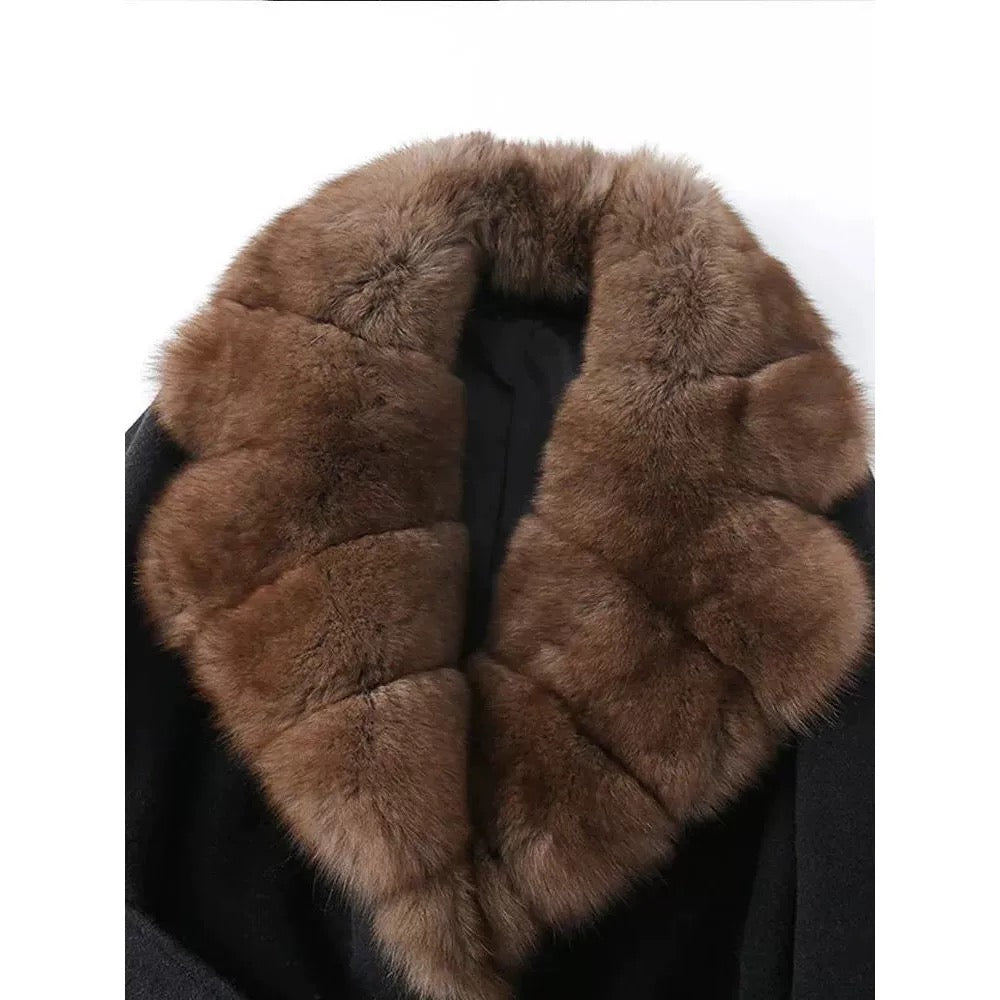 "Aleyna" Mantel mit Fellkragen