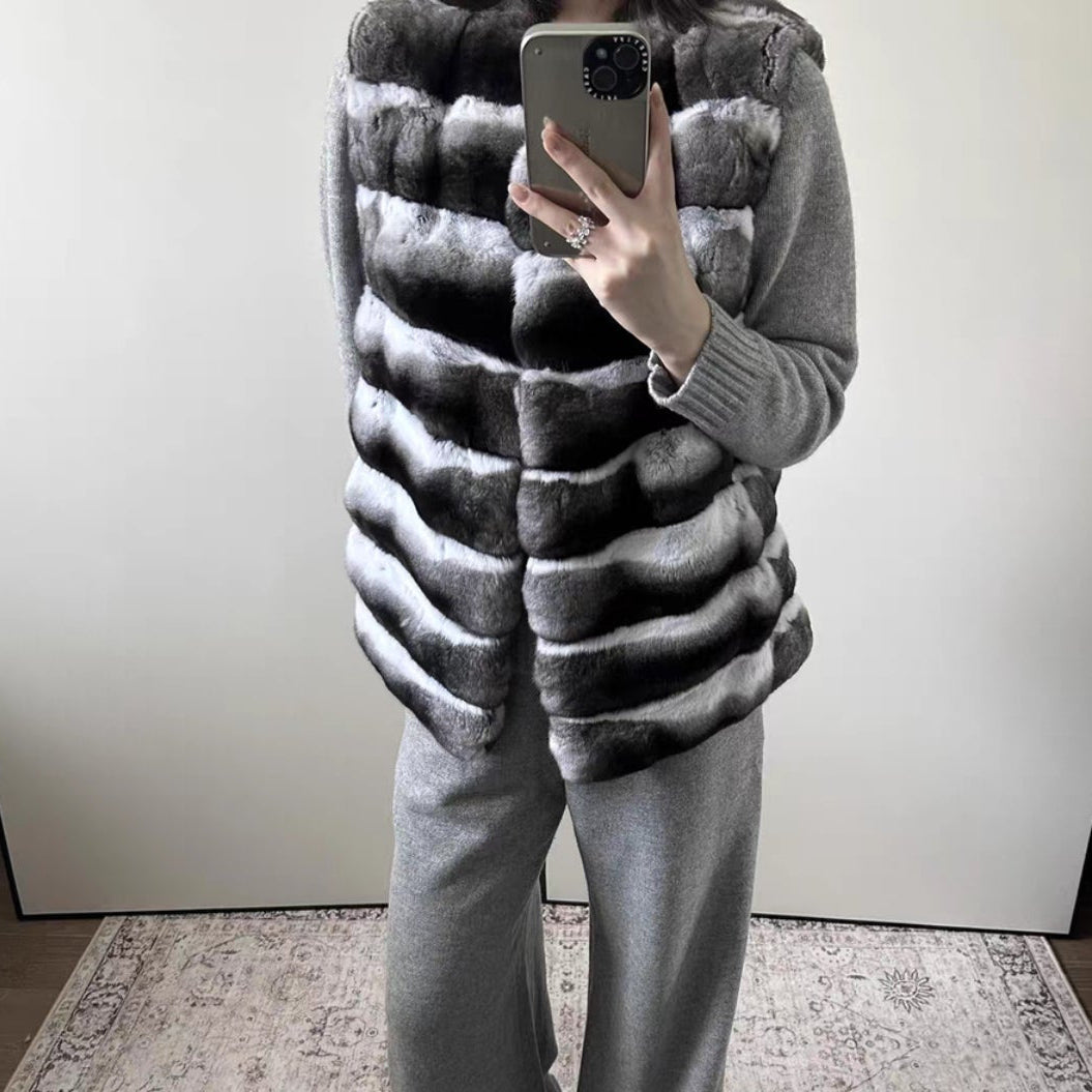 "Aurora" Chinchilla-Fellweste