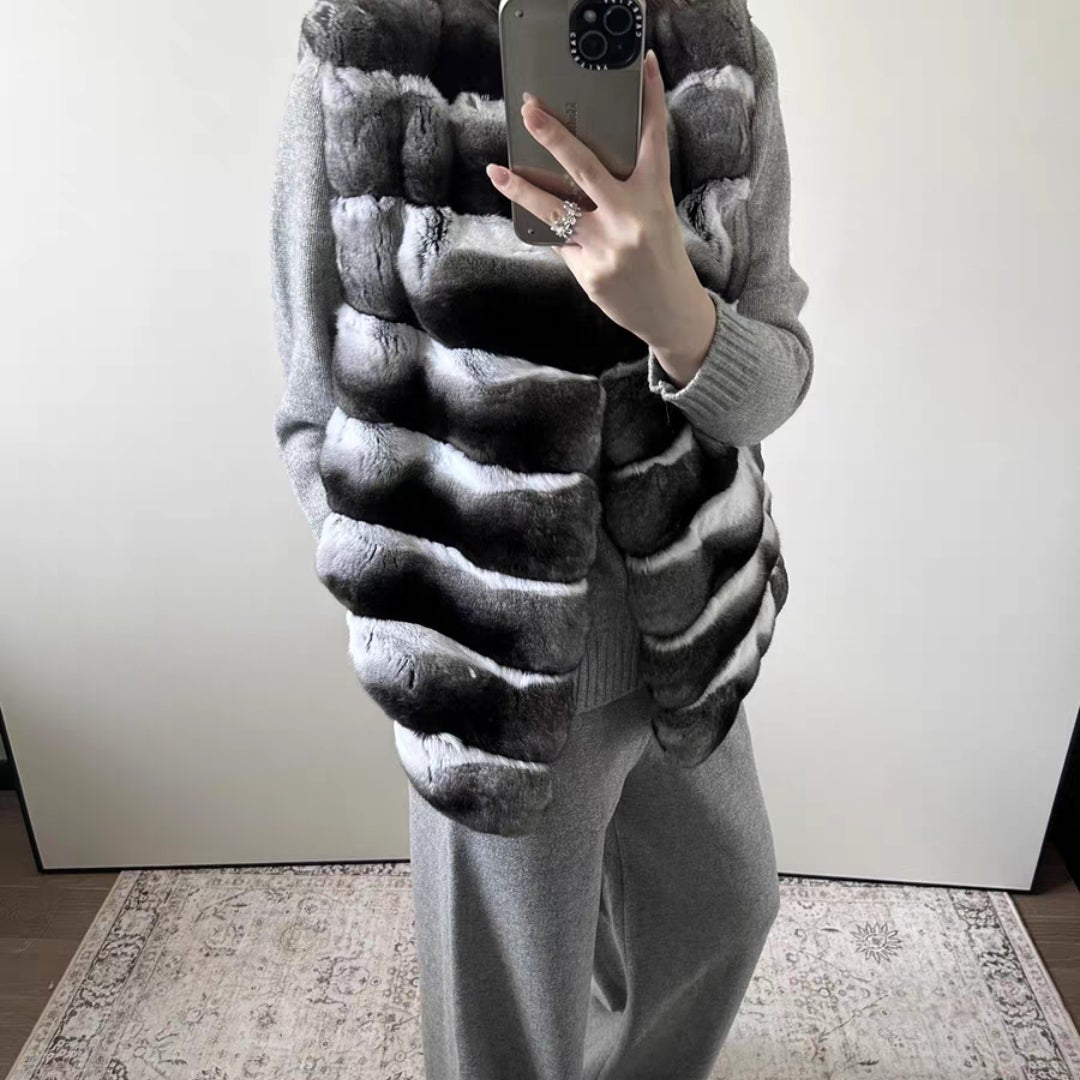 "Aurora" Chinchilla-Fellweste