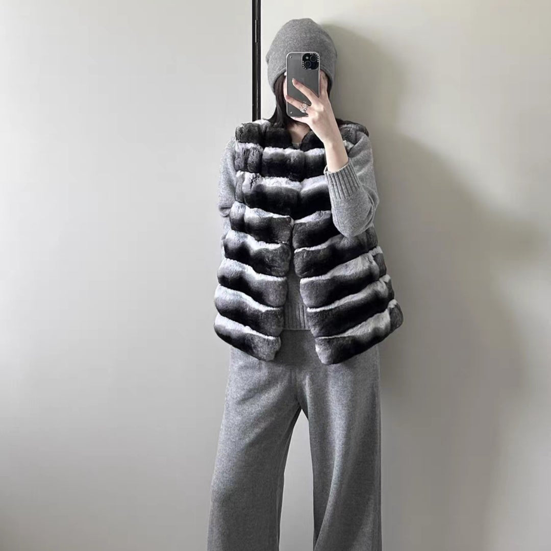 "Aurora" Chinchilla-Fellweste